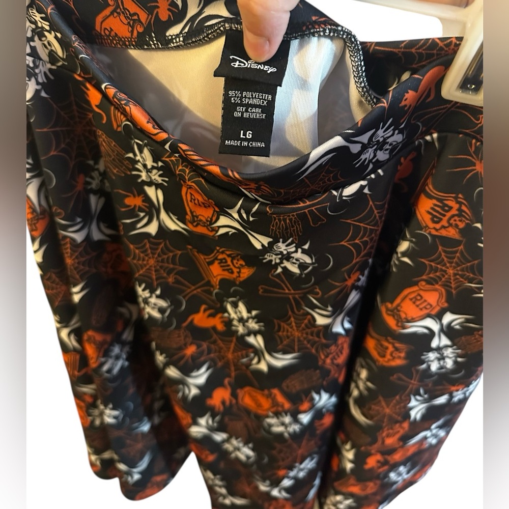 Hot Topic Disney Orange and Black Halloween Skirt